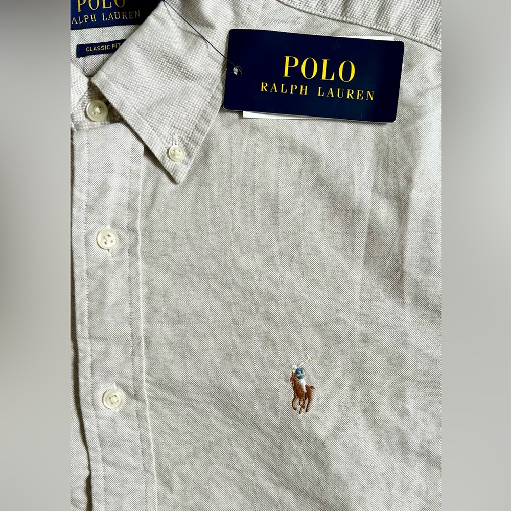 Polo Ralph Lauren Button-Down Sport Shirt - M - Taupe - NWT